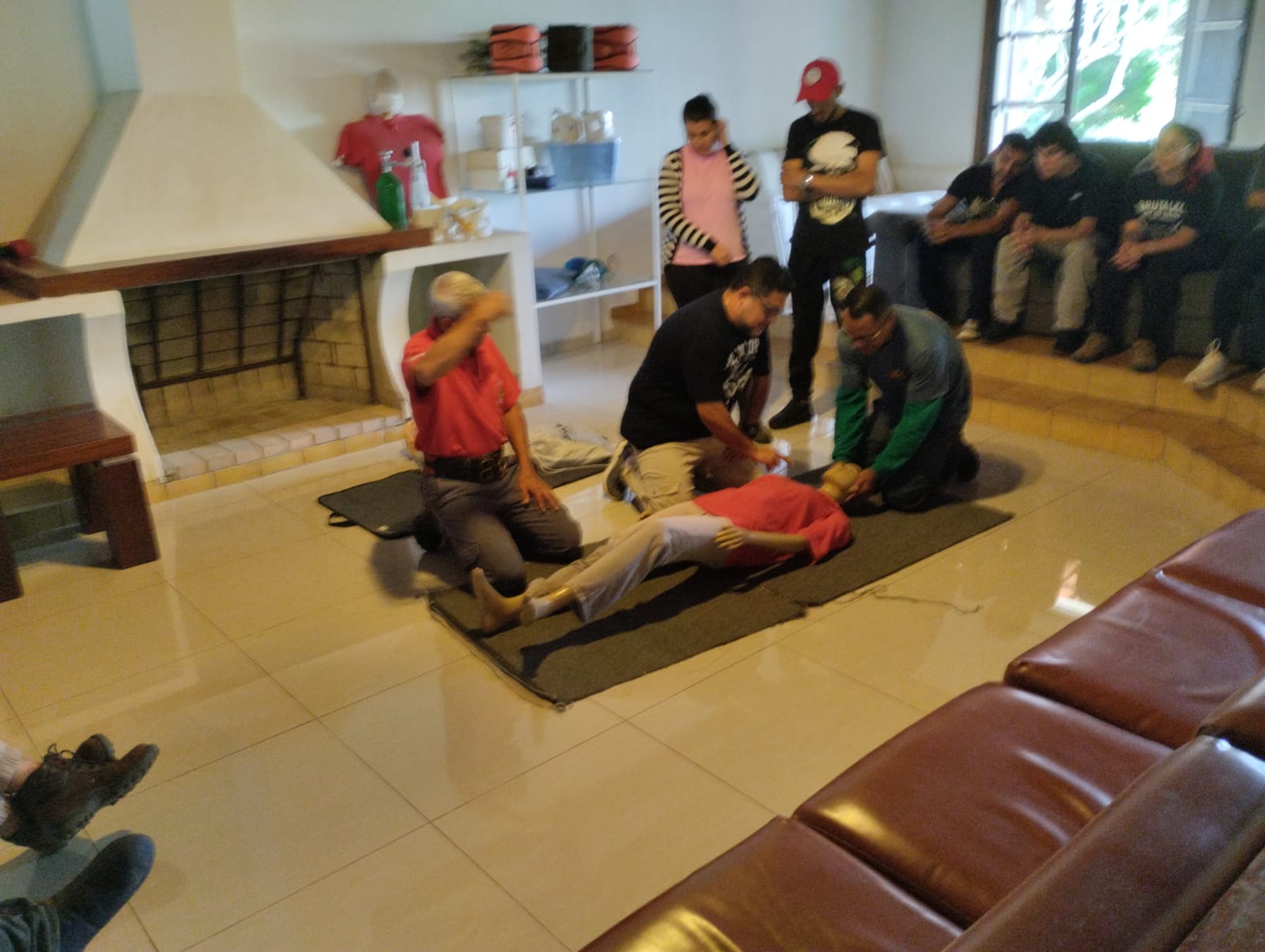 Módulo prático de combate a incêndio com extintores no Centro de Treinamento Tecnoseg